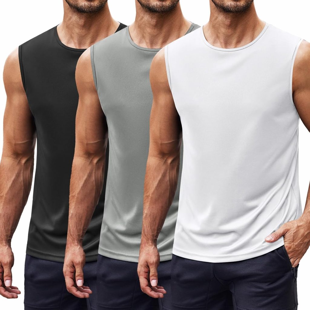 COOFANDY Tanktop Herren 3er Pack Muskelshirts Bodybuilding Männer Ärmellos Basic…