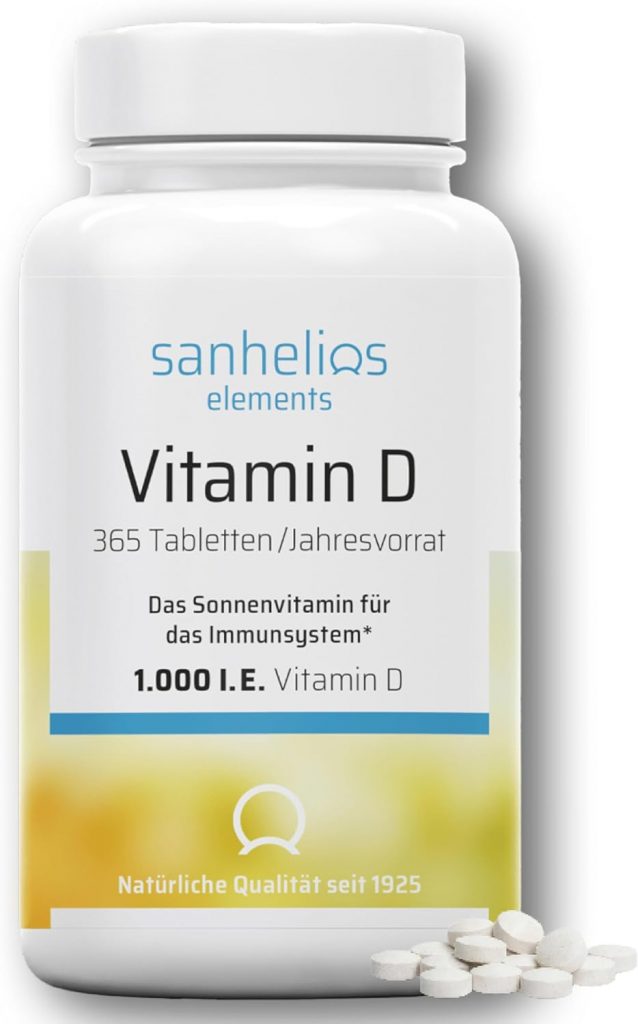 Sanhelios Sonnenvitamin D – 1000 I.E. Vitamin D3 – Unterstützt Knochen, Zähne…