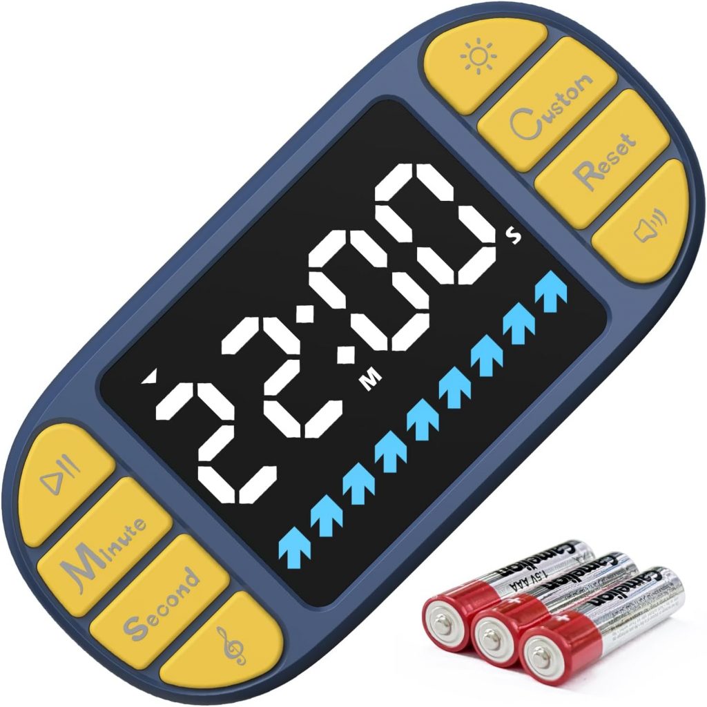 Digitaler Küchentimer -Magnetischer Countdown-Timer, große 3,6 Zoll LED-Anzeige, 3 Helligkeitsstufen, 4 Lautstärkestufen, 4 Alarmtöne für Kinder, Schule, Klassenzimmer, Haushalt und Kochen (Blau)6,17€