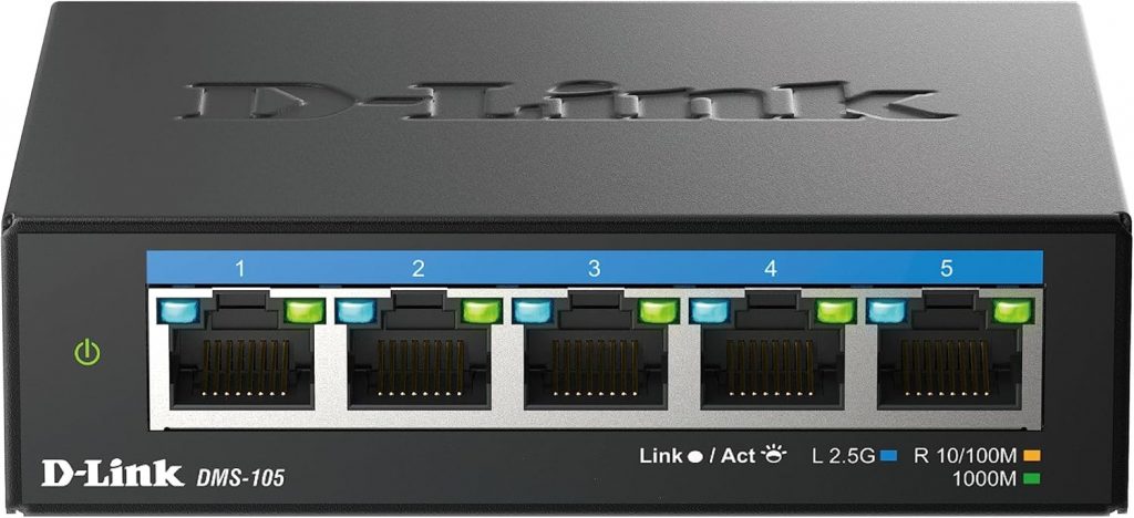 D-Link DMS-105 5-Port Multi-Gigabit Unmanaged Desktop Switch (5x 2,5G Ports…