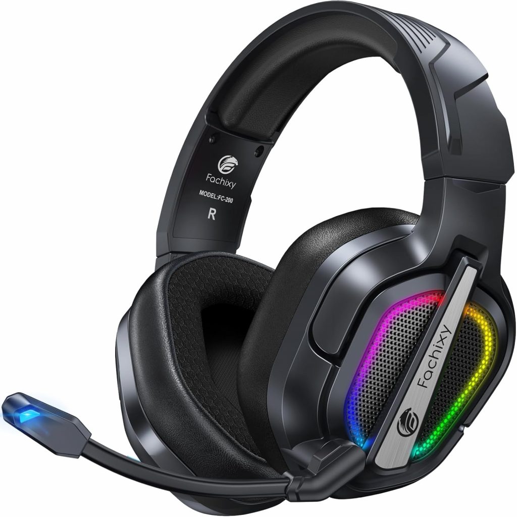 Fachixy Gaming Headset Wireless für PS4, PS5, PC, Mac, Laptop, Switch, 48H…