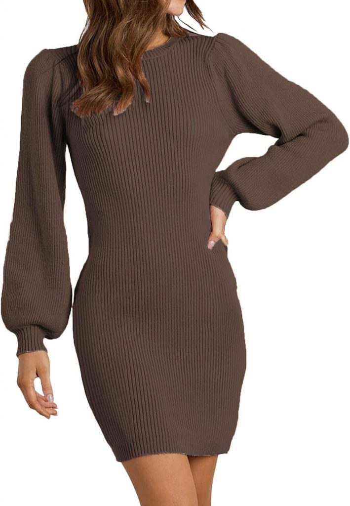 RosyWing Strickkleid Damen Pulloverkleid Minikleid Winterkleid Casual Elegant…