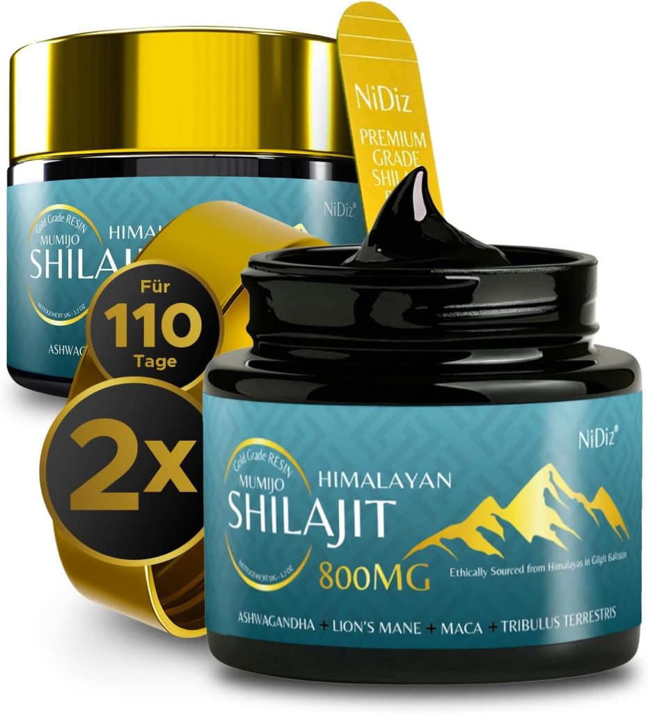 2x 10 Shilajit Original 800MG, 5-in-1 Himalaya Shilajit, Im Labor in Europa getestet (Insgesamt 100g)