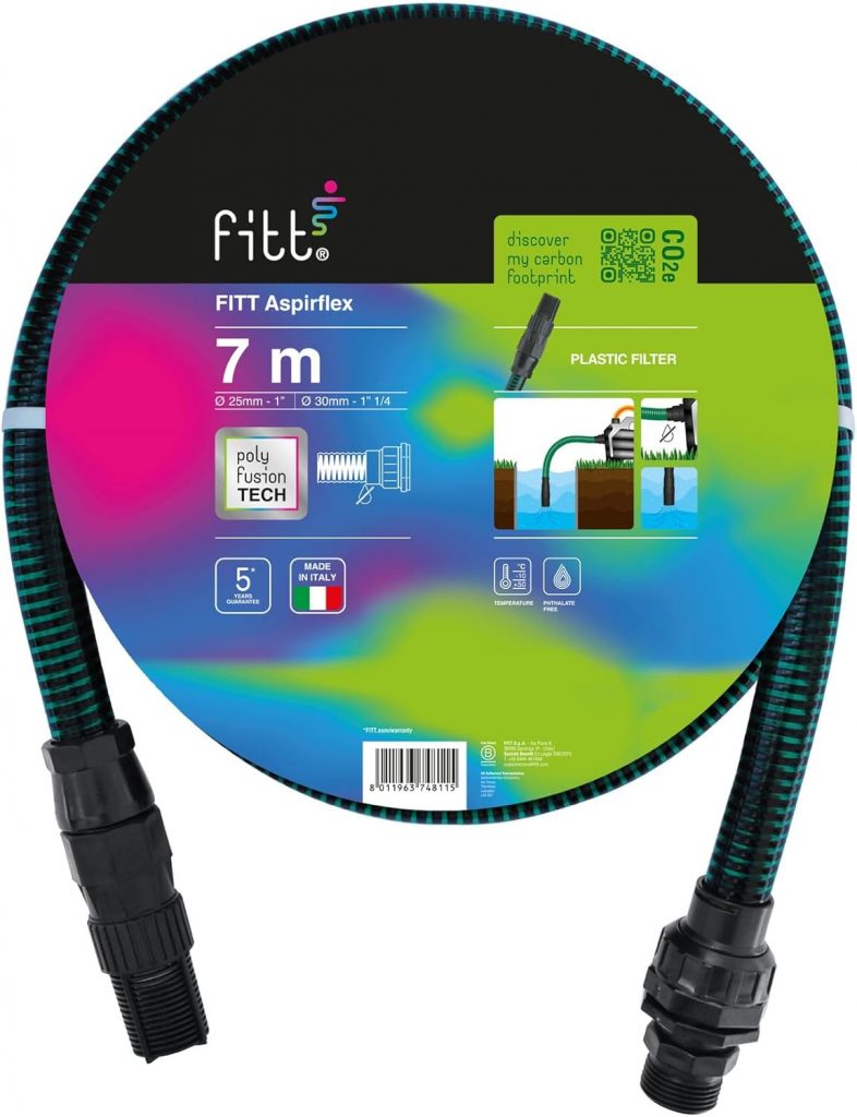 FITT ASPIRFLEX 7m – Saugschlauch für den Anschluss an Pumpen, ausgestattet mit…