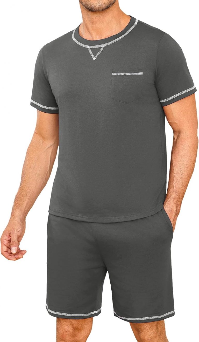 Demegimi Herren Schlafanzug Kurz Shorty Pyjama Baumwolle T-Shirt Sommer Pyjama Set Loungewear für Männer Schlafanzug Herren Kurz Pyjama Set Baumwolle Shorty Nachtwäsche9.99€ ➡️ https://www.amazon.de/dp/B0DNQXWZFS/?tag=preisfehlerheute-21