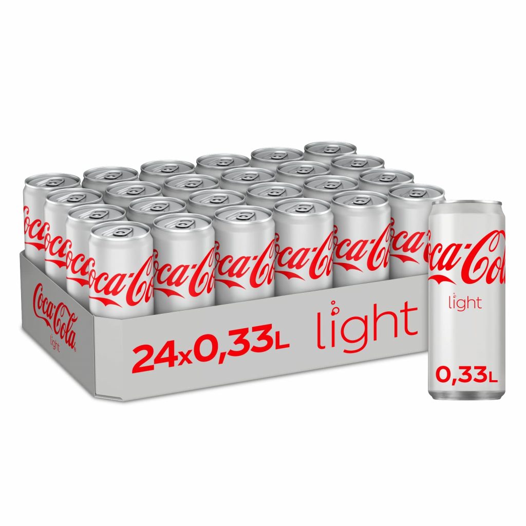 Coca-Cola Light Taste – mit originalem Coca-Cola-Geschmack – ohne Kalorien – erfrischendes Softgetränk in coolen Einweg Dosen (24 x 330 ml)