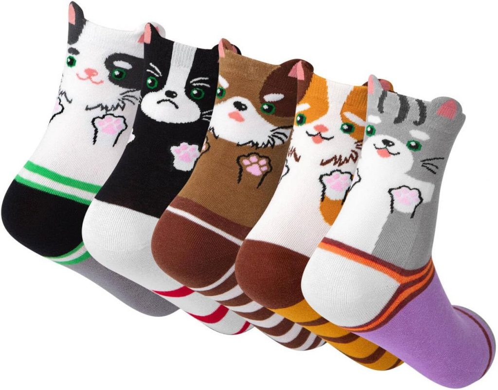 Chalier Cozy 5 Paar Damen Socken Hunde Katzen Motiven Tiere Socken Lustige…