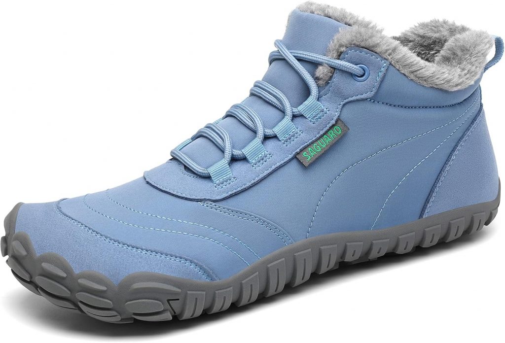 SAGUARO Winter Barfußschuhe Warm Gefüttert Winterschuhe für Damen Herren,EU Gr.36