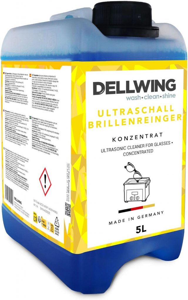Dellwing Brillenreiniger 5 l, Konzentrat für Ultraschallgeräte, Reinigungsmittel…