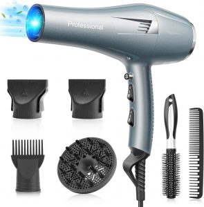 🤴 Profi Föhn Ionen Fön Haartrockner Hair Dryer Haarföhn mit 1 Diffusor 2 Stylingdüse, 3 Heiz und 2 Geschwindigkeitsstufen, 2.5 Meter langes Netzkabel, Starker Fön für Familie (blau) (Hellblau)39,99€ statt 85,99€ - 54,00 % 🔥🚚 Verkauft von XFXFALOM und Versand durch Amazon627 Bewertungen: 4.3 / 5.0 ⭐️⭐️⭐️⭐️🛒 zu Amazon