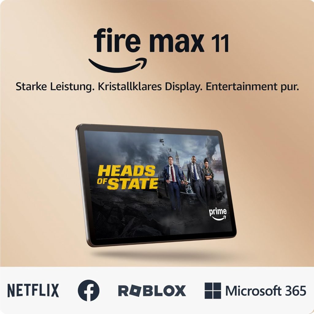 Amazon Fire Max 11-Tablet (Neueste Generation), unser bisher leistungsstärkstes Tablet, mit klarem 11-Zoll-Display, Octa-Core-Prozessor, 4 GB RAM, 14 Std. Akkulaufzeit, 128 GB, grau, mit Werbung