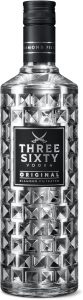 🤴 THREE SIXTY VODKA ORIGINAL | Diamond filtrated Vodka | In der einzigartigen Facettenschliff-Flasche | 37,5 % vol. | 0,7L