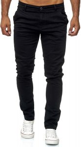 Elara Herren Chino Hose Slim Fit Stretch Chunkyrayan MEL009-Schwarz-29/3411.90€
