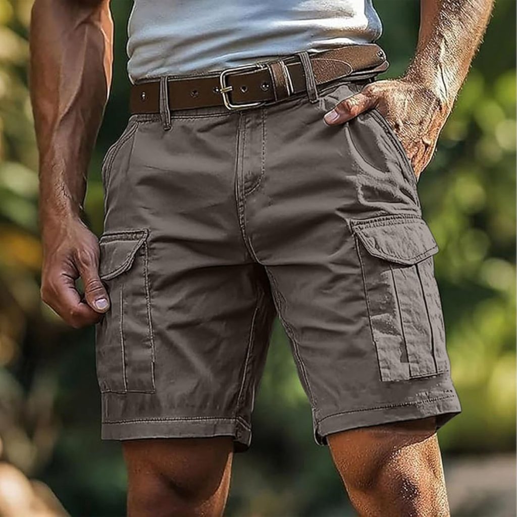 Kurze Hosen Herren, Cargoshorts Herren, Kurze Hosen Mit ReißVerschluss Und Knopf…