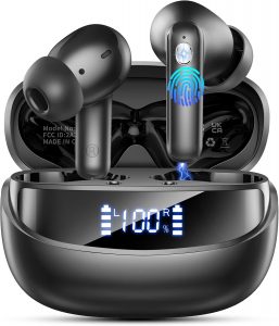 Bluetooth Kopfhörer, 2026 Kopfhörer Kabellos Bluetooth 5.4, 50 Std Spielzeit In Ear Kopfhörer HiFi Stereo mit 4 ENC Noise Cancelling Mics, IP7 Wasserdicht Kabellose Kopfhörer, Ohrhörer mit LED-Anzeige