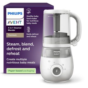 AVENT 4-in-1 Dampfgarer mit Mixer Premium, Babynahrungszubereiter, Dampfgaren, Pürieren, Auftauen, Aufwärmen, spülmaschinenfest, Modell SCF883/0199,99€