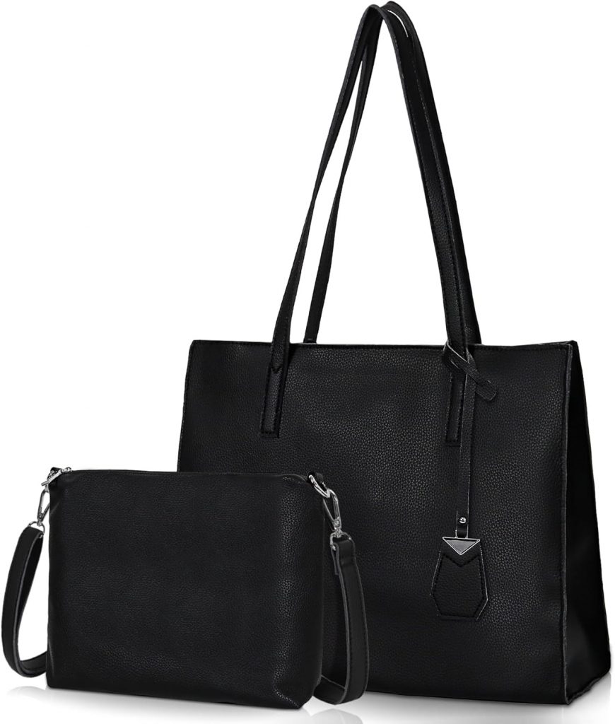 TANTOMI Damen-Handtasche Set – Mittelgroße Lederhandtasche mit passender Umhängetasche, ideal für Schule, Einkäufe…