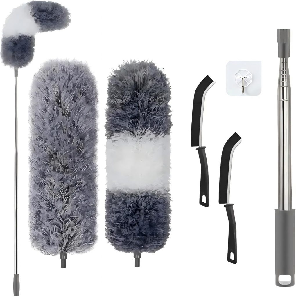 Staubwedel Teleskop Waschbar Mikrofaser Duster Lang Ausziehbar Bis 254cm,6 Stück…