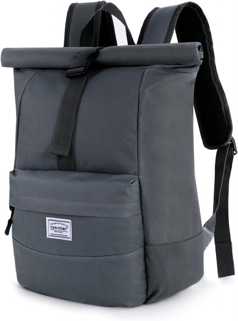 CALIYO Rolltop Rucksack Damen Gro&szlig;, Laptop Rucksack Wasserdichter Backpack Schultasche mit Laptopfach Schule Studium Reisen