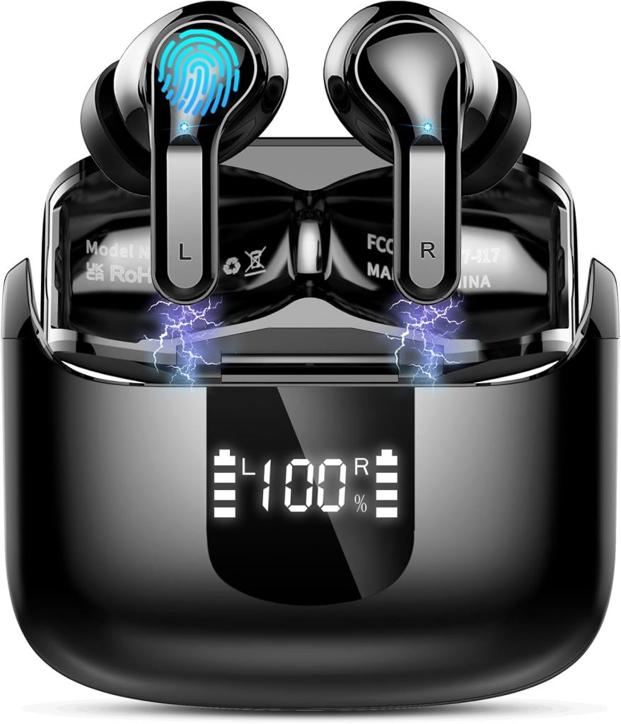 2026 Kopfhörer Kabellos Bluetooth 5.4, 6D-Stereo Bluetooth Kopfhörer, 50Std Tiefer Bass ENC Noise Cancelling Wireless Earbuds Sport, USB-C Schnellladung in Ear Ohrhörer, IP-X7 Wasserdicht iOS Android💰 nur 25,99 Verkauft von lingxiguanggao und 24,673