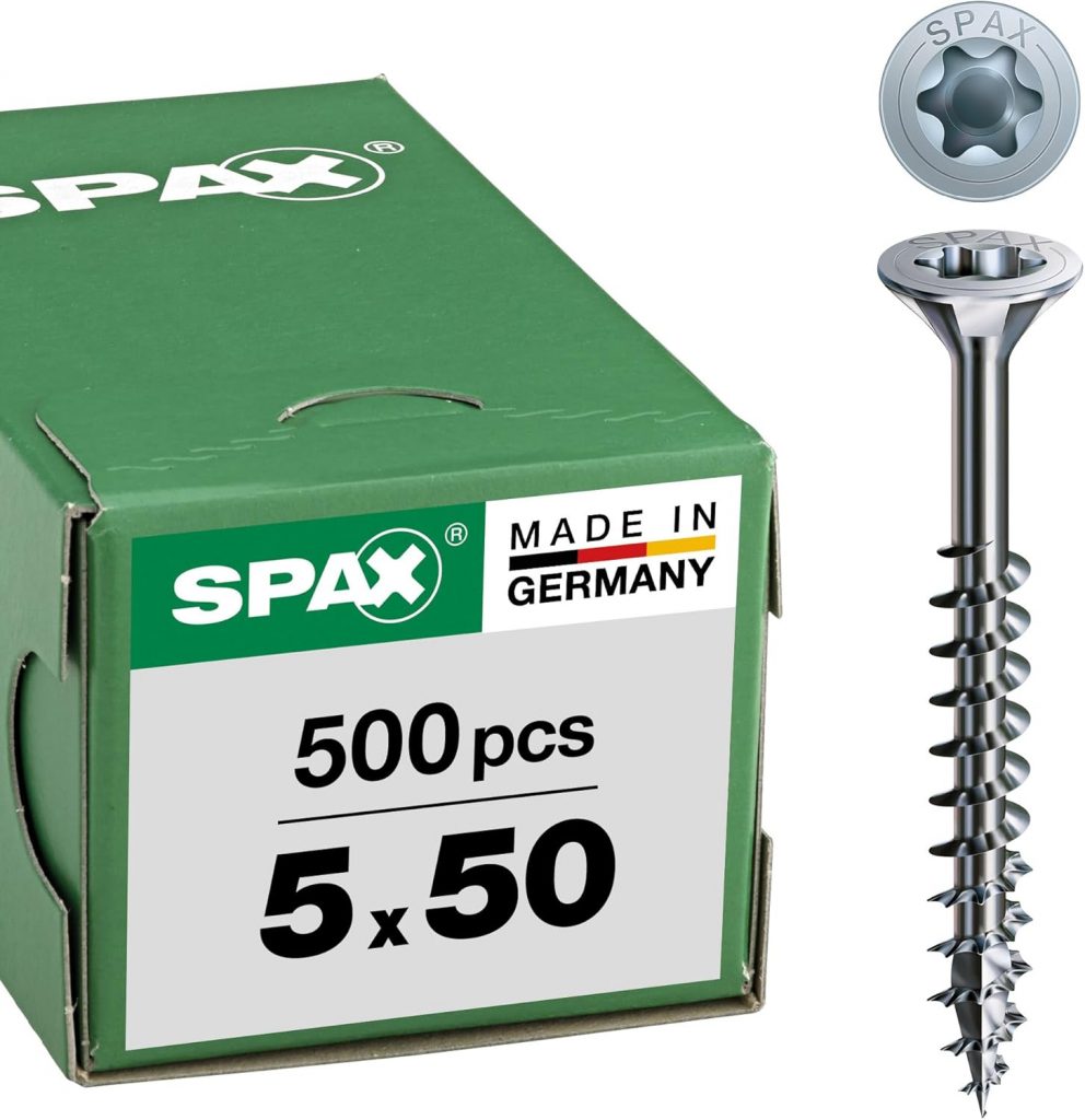 SPAX Universalschraube, 5 x 50 mm, 500 Stück, Teilgewinde, Senkkopf, T-STAR plus…