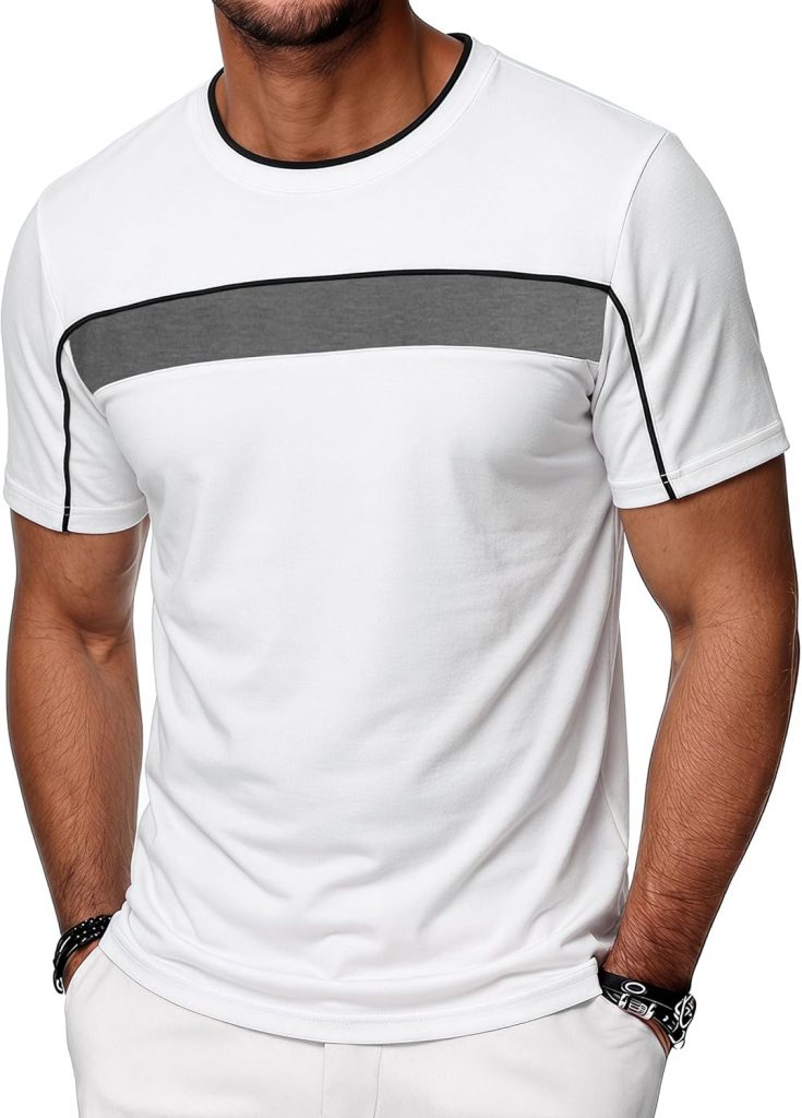 Pyjama Oberteil Herren Schlaf T-Shirt Homewear Shirt Schlafshirt Kurzarm Schlafanzug Nachtshirt Schlafanzugshirt Einzeln Hausshirt Rundhals Bequemes Relax Rib-Ausschnitt Schwarz Atmungsaktives Männer