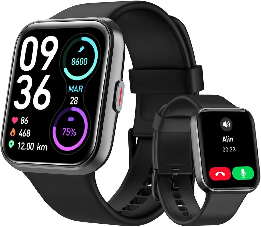 Tensky Smartwatch Herren Damen, 1,85'' Fitnessuhr 3ATM wasserdicht, integrierte…