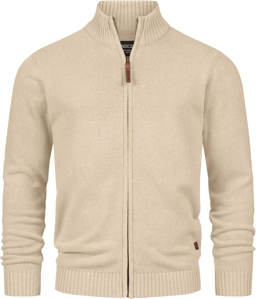 Indicode Herren INLut Strickjacke mit Stehkragen und Reißverschluss Cardigan…