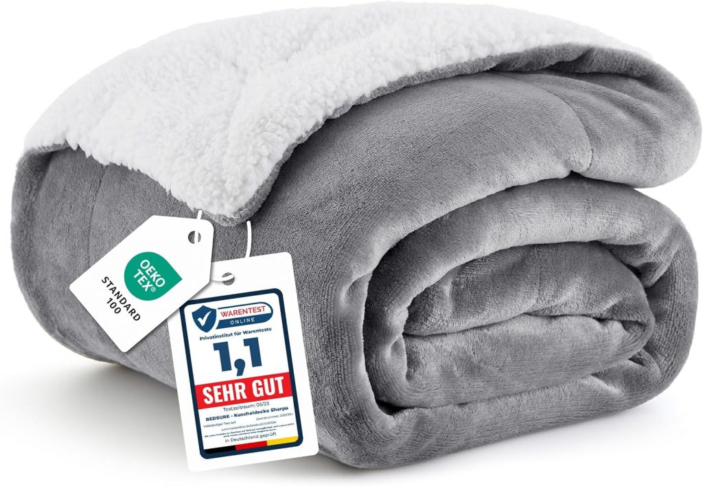 BEDSURE Kuscheldecke Warm Sherpa Wolldecke – Sofadecke, Flauschig Sofaüberwurf…