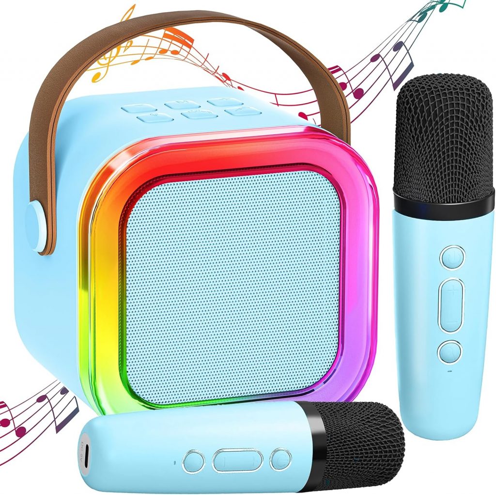 Karaoke Maschine für Kinder Mit 2 Mikrofonen – [Neueste] Mini Set Box…