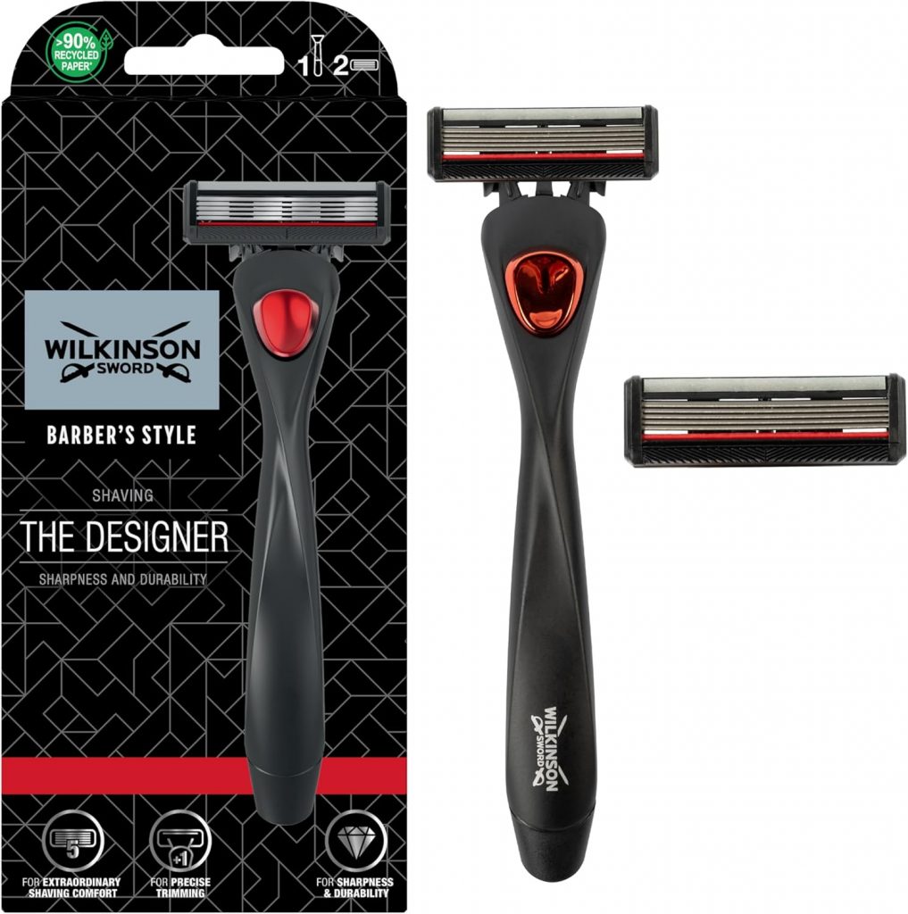 🤴 Wilkinson Sword &ndash; Barber's Style | The Designer Rasierer mit 2 Ersatzklingen