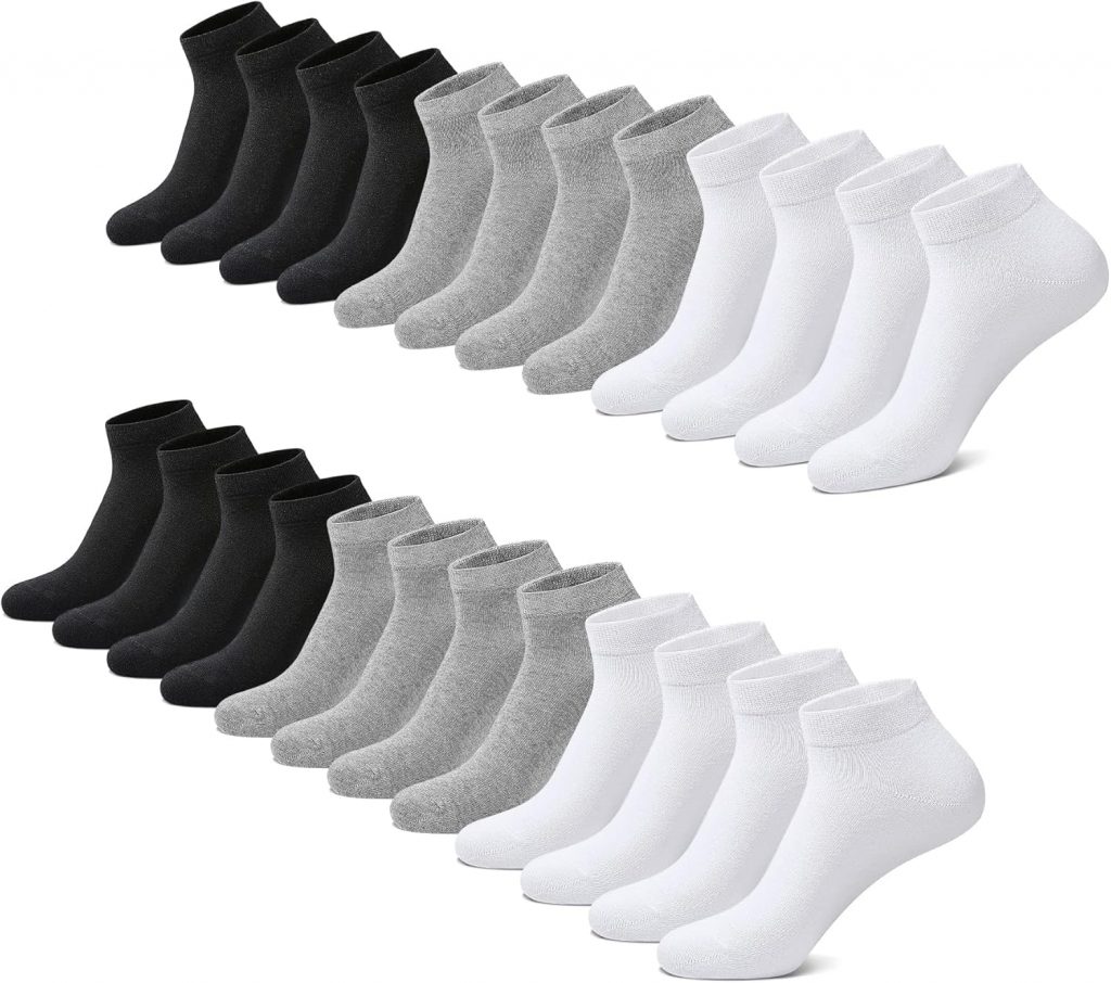 FALARY Sneaker Socken Herren & Damen bio Baumwolle 12 Paar Sneakersocken Kurze…