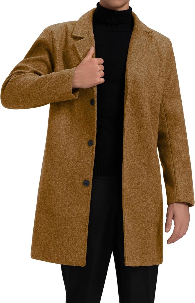GLESTORE Mantel Herren Wintermantel Lang Trenchcoat Herrenmantel Winter Coat Men…