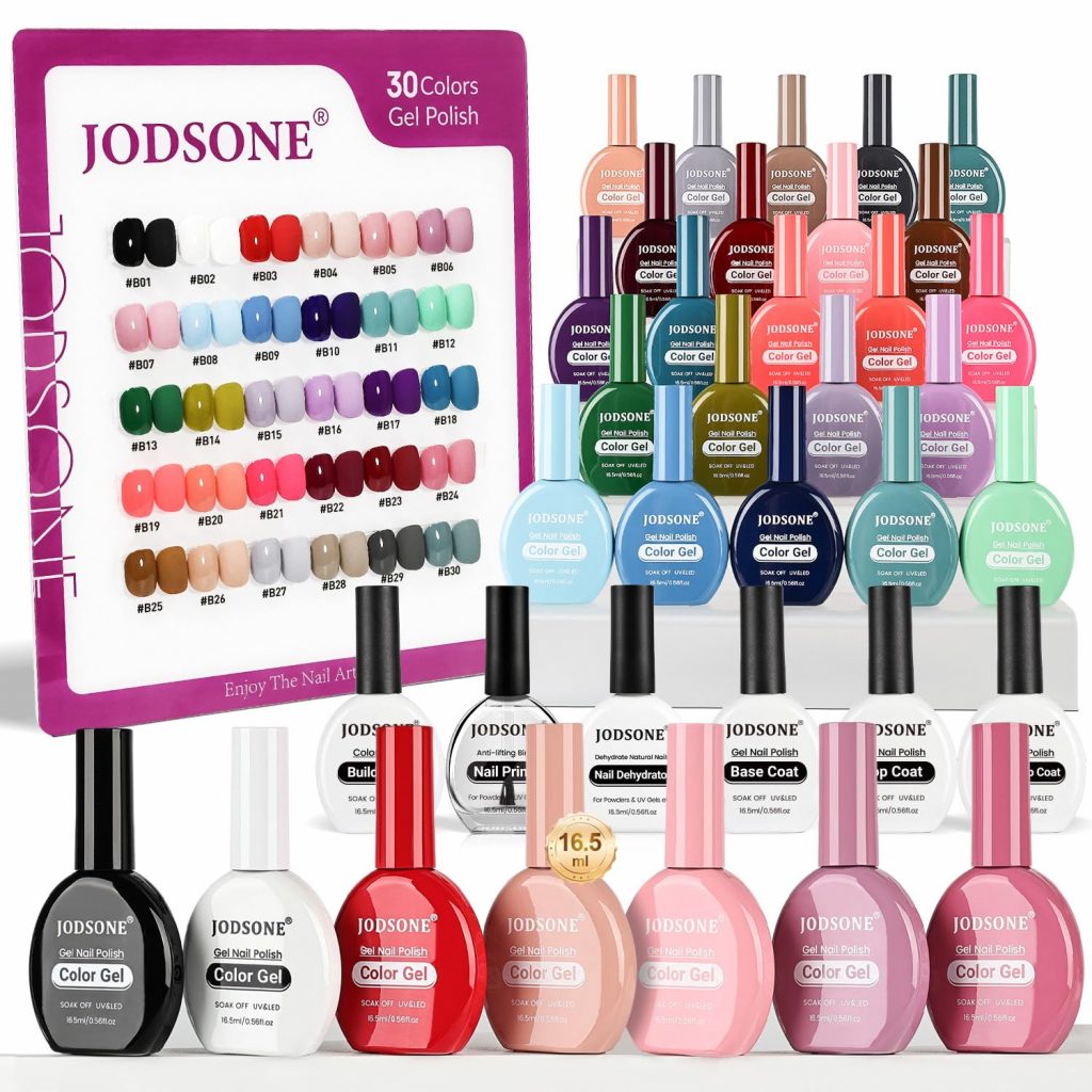 JODSONE 30 Farben Gel Nagellackset- Farbgleich & Flascheneinheit – Inkl. 6…