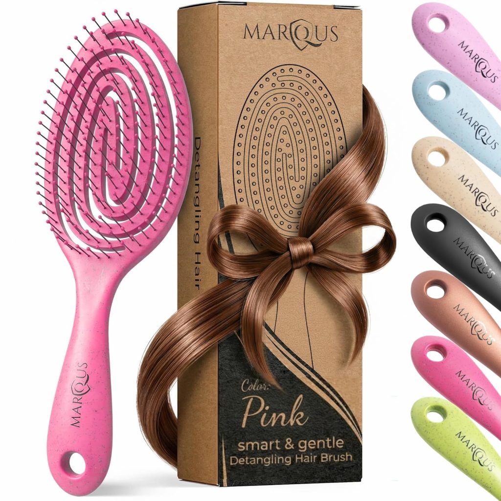 marQus Bio Haarbürste ohne Ziepen mit einzigartiger Doppelspiralfeder und noch mehr Borsten zur optimalen…