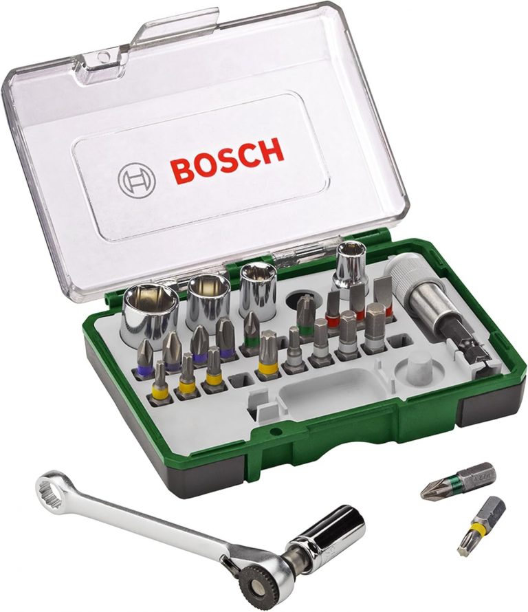 Bosch 27tlg. Schrauberbit und Ratschen-Set (PH, PZ, Hex, T, S-Bit, Zubehör Bohrschrauber und Schraubendreher)