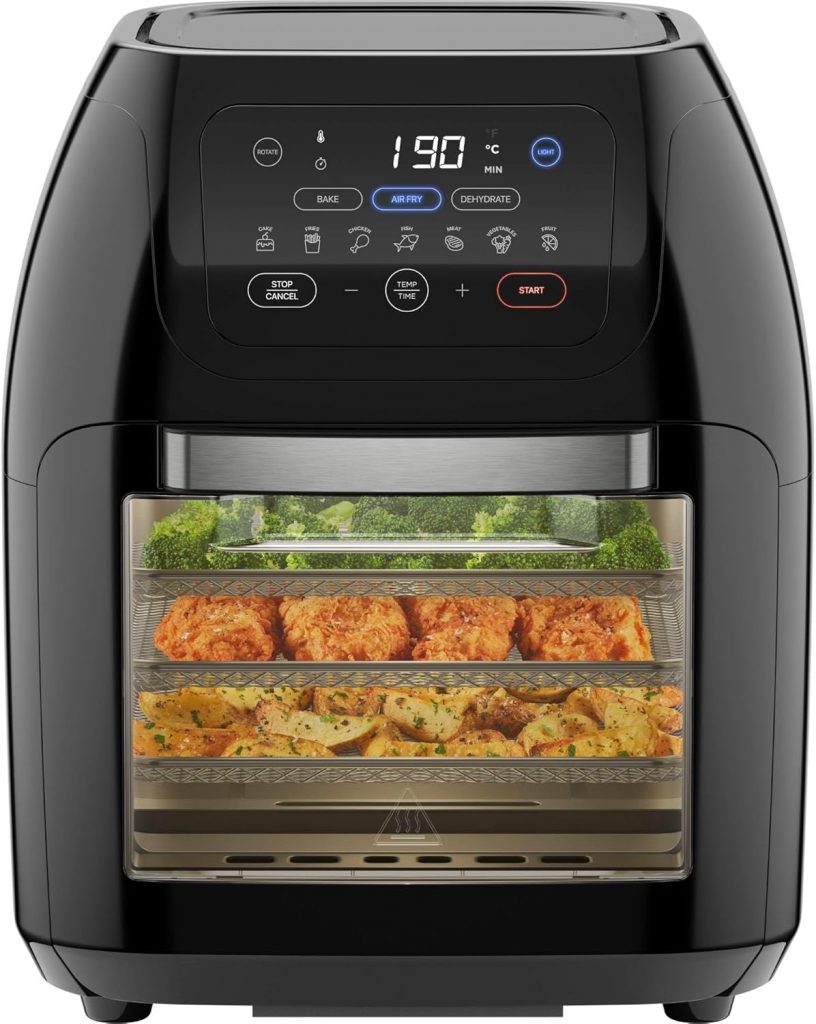 Chefman Multifunktionale Digitale Heißluftfritteuse + Rotisserie, Dörrautomat…
