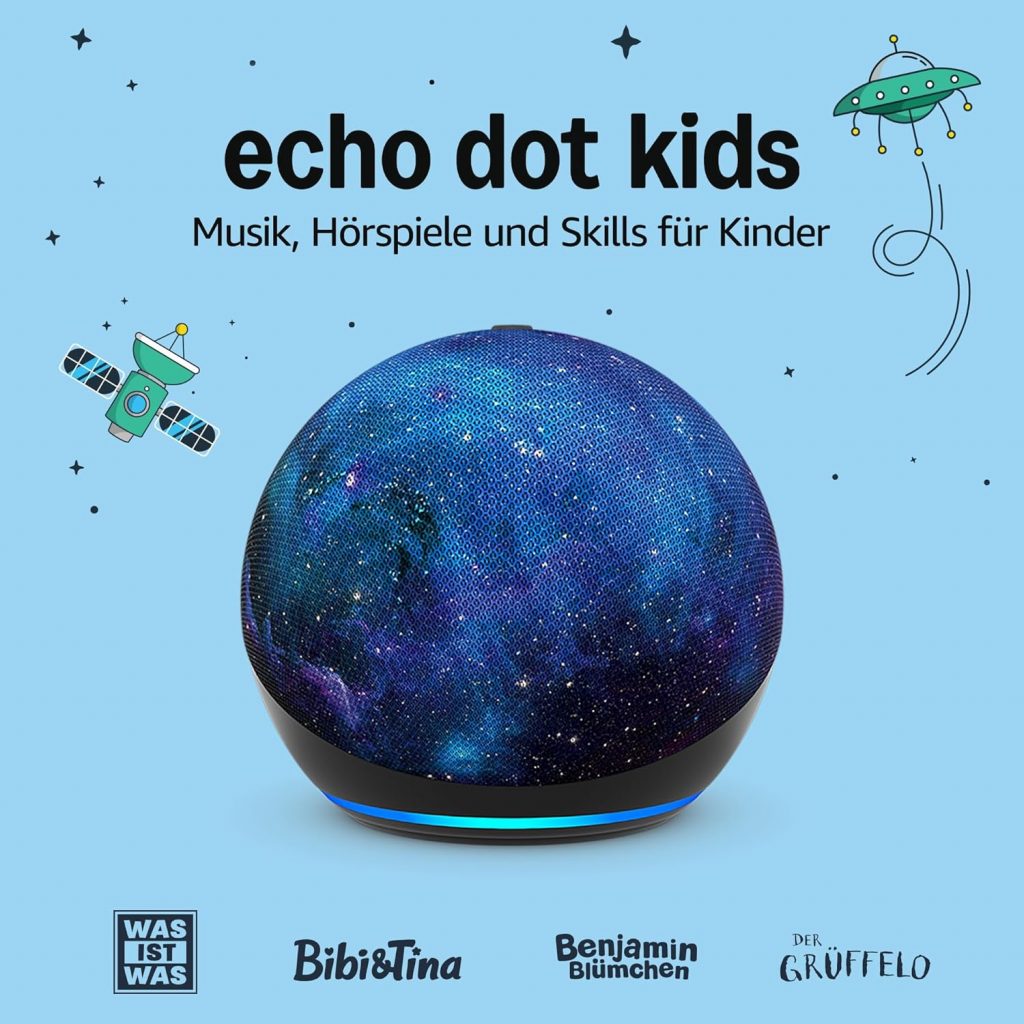 Echo Dot Kids (Neueste Generation) Smarter WLAN- und Bluetooth-Lautsprecher 1 Jahr Amazon Kids+ inklusive…