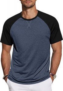 👑 TARAINYA T-Shirts für Herren Baumwolle Rundhals Kurzarm Basic Sommer Freizeitshirt Männer Marineblau Schwarz M