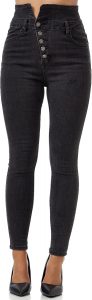 Elara Damen Jeans Stretch Chunkyrayan JS999 Schwarz-54 (7XL)15.90€