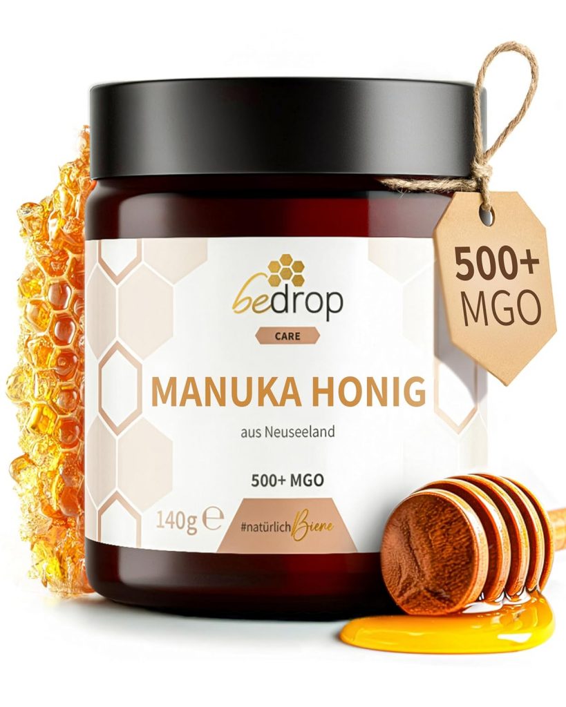 bedrop Manuka Honig mit MGO 500+ XXL Glas – 10 echter Premium Manukahonig aus…