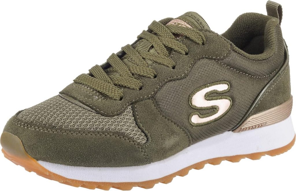 Skechers Damen Retros-og 85-goldn Gurl Sneaker, Olive Suede Nylon Mesh Rose Gold…