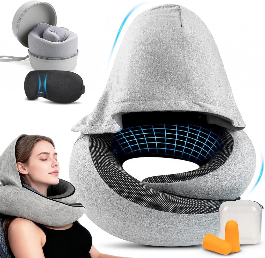 Nackenkissen Flugzeug, Reisekissen, Verstellbarer Reisekissen Memory Foam mit…