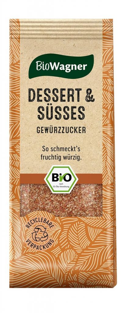 BioWagner – Bio Dessert & Süßes Gewürzzucker süße Note für allerlei Desserts oder Porridge naturbelassene…