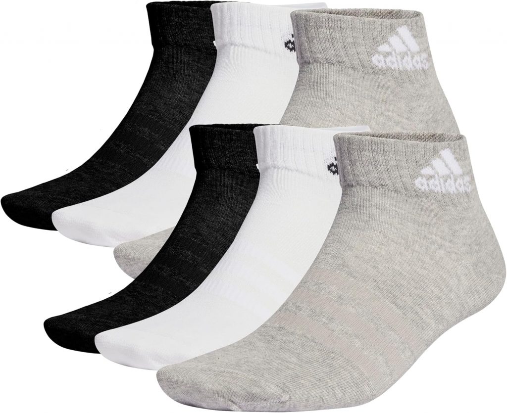 adidas Unisex Kinder Thin and Light Sportswear Ankle Socks 6 Pairs, Medium Grey…