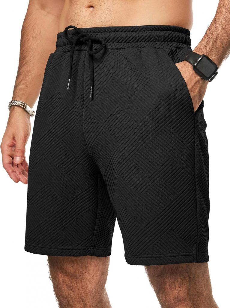 JMIERR Herren Textur Kurze Hosen mit 3 Taschen 2026 Sommer Casual Loose Shorts…
