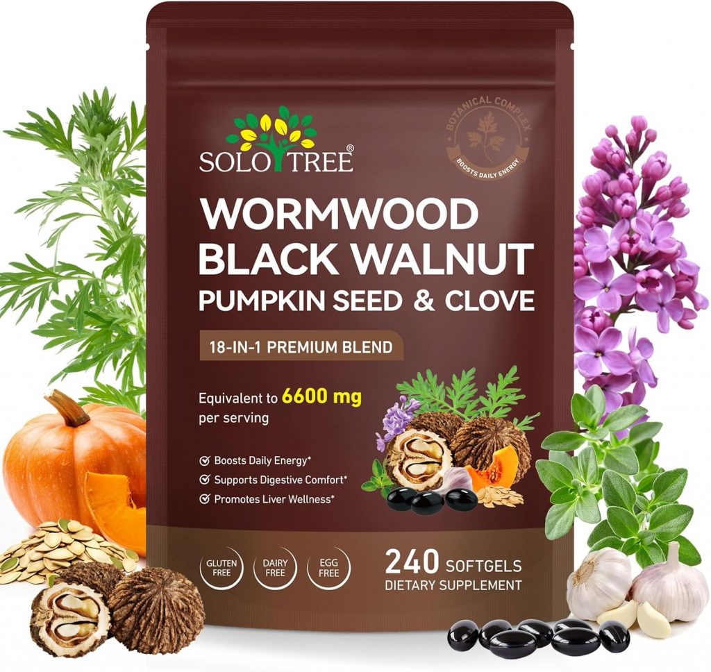 Schwarzwalnuss-Wermut Nelke 240 Softgels, 18-in-1 Premium…