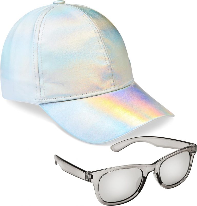 CityComfort Baseball Cap Mädchen, 2er-Set Verstellbarer Basecap & UV-Schutz Sonnenbrille Kinder – Geschenke für Mädchen (Silber)4,63€