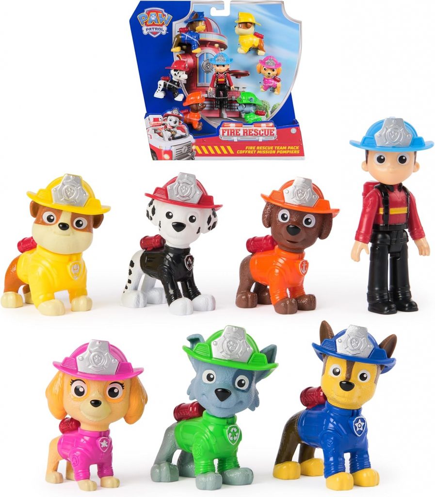 PAW PATROL Fire Rescue – Feuerwehr-Hundefiguren Geschenkset mit 7 Spielfiguren…