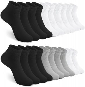 Tialfas Sneaker Socken Damen 39-42, 10 Paar Baumwolle Sportsocken Herren Unisex Sneakersocken Ankle Laufsocken Atmungsaktive Socken Schwarz Weiß Grau für Damen Herren Grau Schwarz Weiß